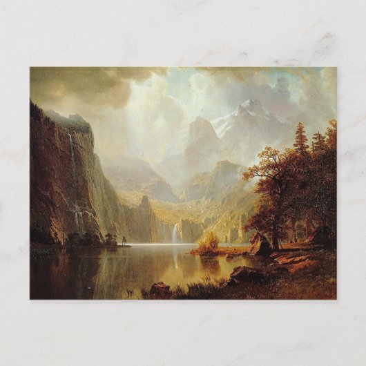 アルバート・ビエ絵画ルシュタットの山の中1867 ポストカード (正面)