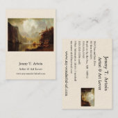 アルバート・ビエ絵画ルシュタットの山の中1867 名刺 (正面/裏面)