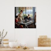 アルバート・リンチ・ベル・エポの女の子と女の子 ポスター (キッチン)