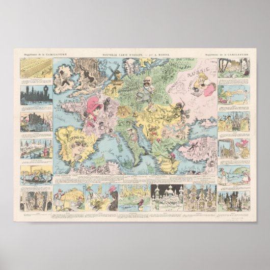 アルバート・ロビダ・ヌーヴェル・カルト・ド・ヨーロッパ ポスター (正面)