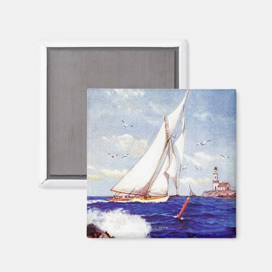 アルバート・B・マークスによる灯台の帆走 マグネット (正面/裏面)