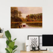 アルバートBによる散水風景の中の牛。 ポスター (ホームオフィス)