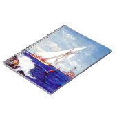 アルバートBの灯台のそばを航行している。マーク ノートブック (左側)