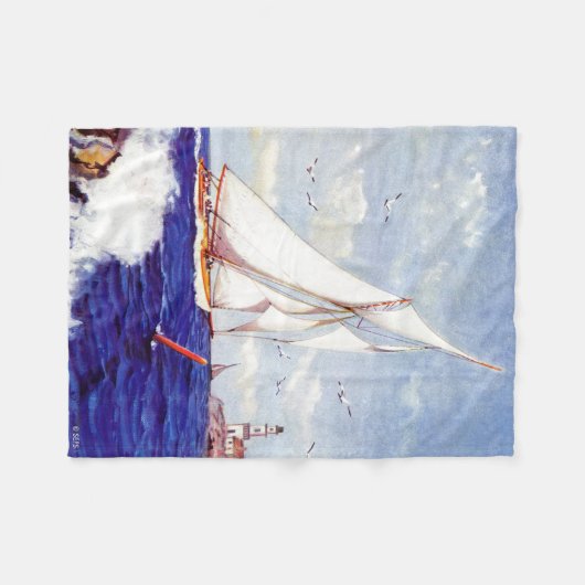 アルバートBの灯台のそばを航行している。マーク フリースブランケット (正面(横))