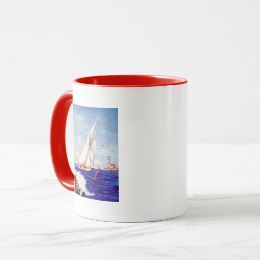 アルバートBの灯台のそばを航行している。マーク マグカップ (正面左)