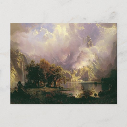 アルバートBierstadt 1870年著ロッキー山脈の景色 ポストカード (正面)