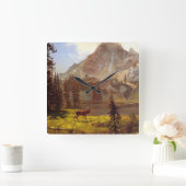 アルバートBierstadt 1876-77年著野生の呼出し スクエア壁時計 (ホーム)