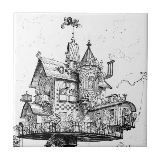 アルバートRobida著Steampunkの空気の家 タイル (正面)