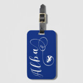 アルバ国旗のハート、スコットランド、スコットゲール ラゲッジタグ (正面縦)