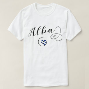 アルバ国旗のハート、スコットランド、スコットゲールTシャツ Tシャツ