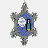 アルバ国旗の休日ペンギン語 スノーフレークピューターオーナメント (左)