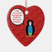 アルバ国旗の休日ペンギン語 セラミックオーナメント (右)