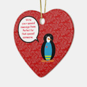 アルバ国旗の休日ペンギン語 セラミックオーナメント (左)