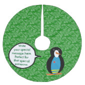 アルバ国旗の休日ペンギン語 ブラッシュドポリエステルツリースカート (正面)