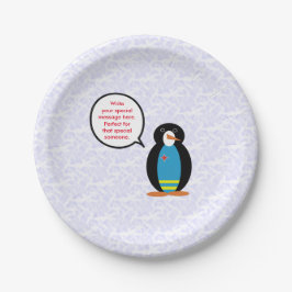 アルバ国旗の休日ペンギン語 ペーパープレート