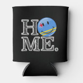 アルバ国旗の笑顔の家ウォーマー 缶クーラー (正面)