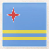 アルバ国旗 ガラスコースター (正面)
