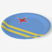 アルバ国旗 ペーパープレート (アングル)