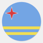 アルバ国旗 ラウンドシール (正面)