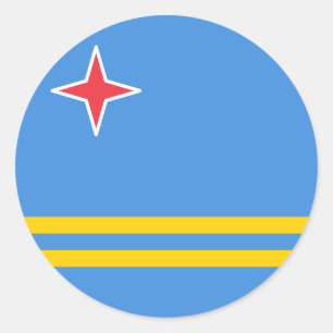 アルバ国旗 ラウンドシール