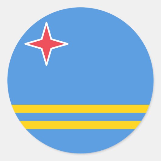 アルバ国旗 ラウンドシール (正面)