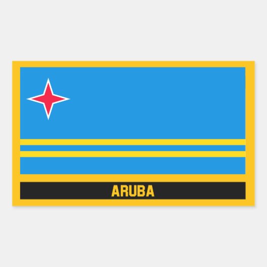 アルバ国旗 長方形シール (正面)