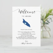 アルバ地図結婚のウェルカムレター旅程カード (スタンド正面)