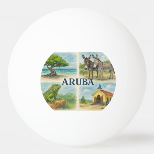 アルバ多視点水彩画 卓球ボール (正面)