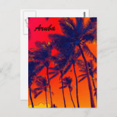 アルバ夜空のヤシ ポストカード (正面/裏面)