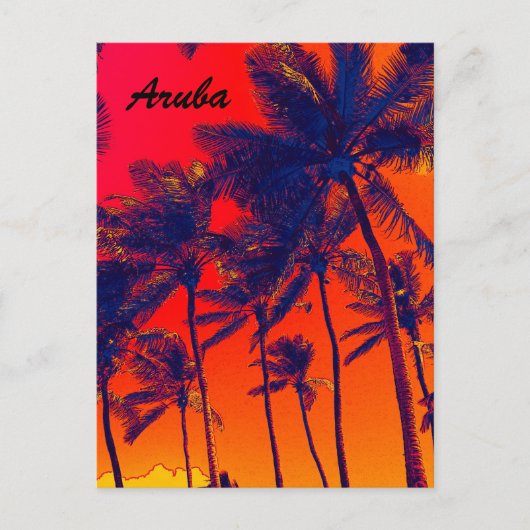 アルバ夜空のヤシ ポストカード (正面)