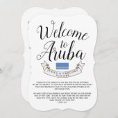 アルバ島での目的地ウェディングカスタムへようこそ 招待状 (正面/裏面)