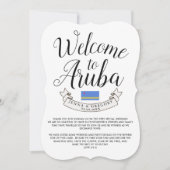 アルバ島での目的地ウェディング オーダーメイドのウェルカムギフト 招待状 (正面)