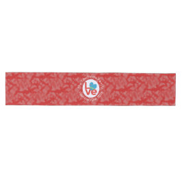 アルバ島の旗ハート LOVE 赤 個人名テキスト ミディアムテーブルランナー