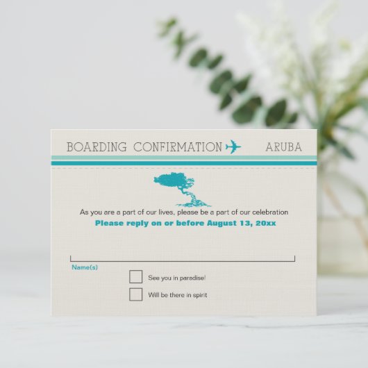 アルバ島への搭乗券の返信 出欠カード (スタンド正面)