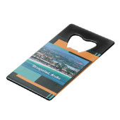 アルバ島オランジスタッドの水彩画 クレジットカード栓抜き (正面アングル)