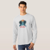 アルバ島デザイン(バージョン2) – ベーシックLong Sleeps Tシャツ (正面フル)