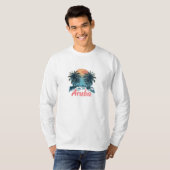 アルバ島デザイン(バージョン2) – ベーシックLong Sleeps Tシャツ (正面フル)