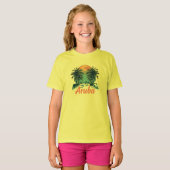アルバ島デザイン(バージョン2) – 女子の基本T-S Tシャツ (正面フル)