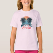 アルバ島デザイン（バージョン2） – 女子の基本T-S Tシャツ (正面)