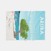 アルバ島トラベルフラミンゴ |フラミンゴ フリースブランケット (正面(横))