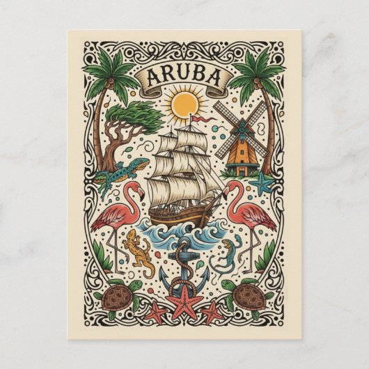 アルバ島旅行 ポストカード (正面)