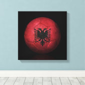 アルバ擦り切れたニア国旗のサッカーボール キャンバスプリント (インサイチュ (ウッドフロア))