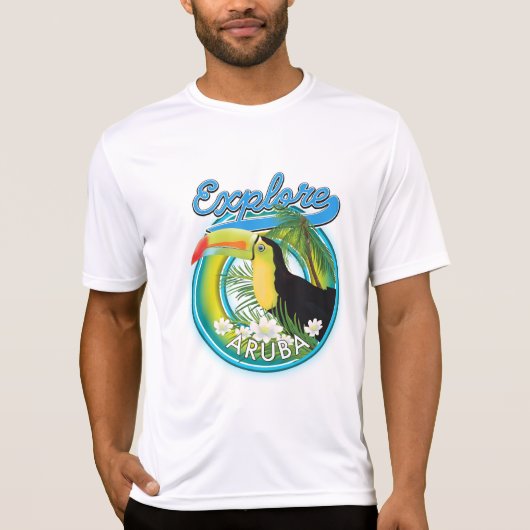 アルバ旅行ロゴを探索 Tシャツ (正面)