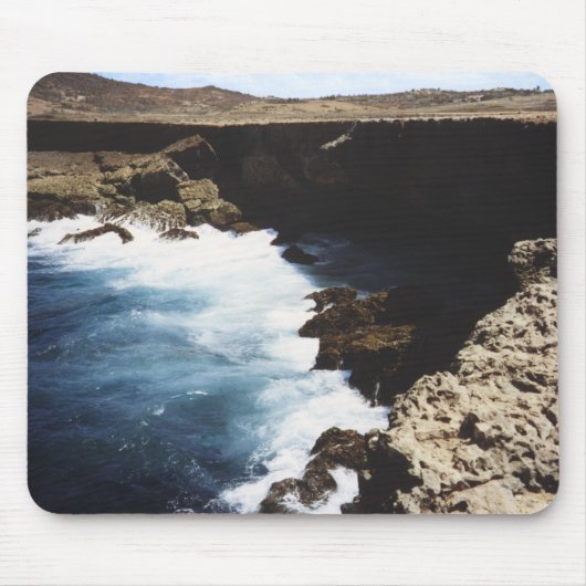 アルバ海が岩に衝突 マウスパッド (正面)