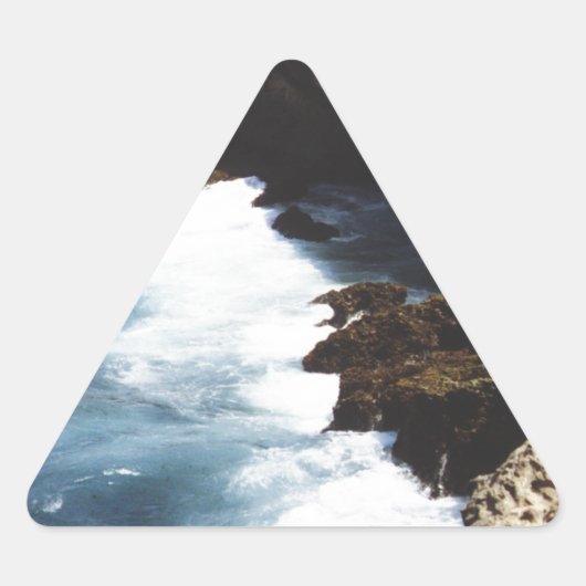 アルバ海が岩に衝突 三角形シール (正面)