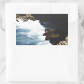 アルバ海が岩に衝突 長方形シール (バッグ)