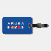 アルバ海の信号航海のフラグの暗い色 ラゲッジタグ (裏面横)