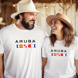 アルバ海航海の事信号フラグ淡色 Tシャツ