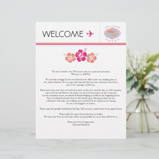 アルバ結婚の歓迎の手紙 (スタンド正面)