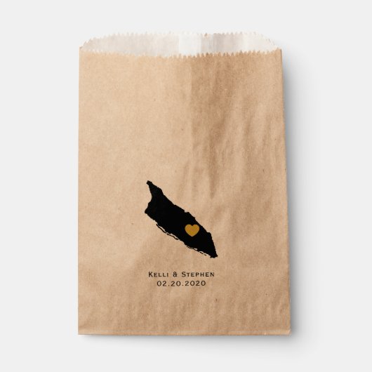 アルバ結婚式の引き出物トリートサックス、マップ抱き枕 フェイバーバッグ (正面)